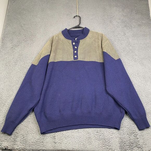 Filson Henley Guide Sweater Mens XXL Navy 100% Wool 100% Cot Cape Hunter 710 VTG - Picture 1 of 13